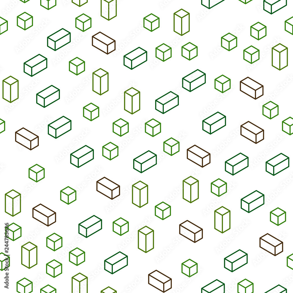 Dark Green, Yellow vector seamless, isometric backdrop with rhombus. Dark Green, Yellow vector seamless, isometric backdrop with rhombus.