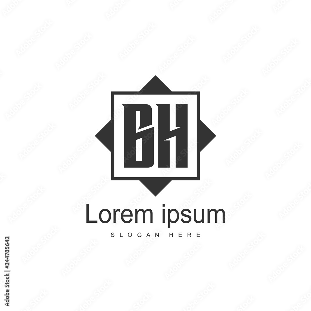 Obraz premium Letter Logo BH Template Vector Design