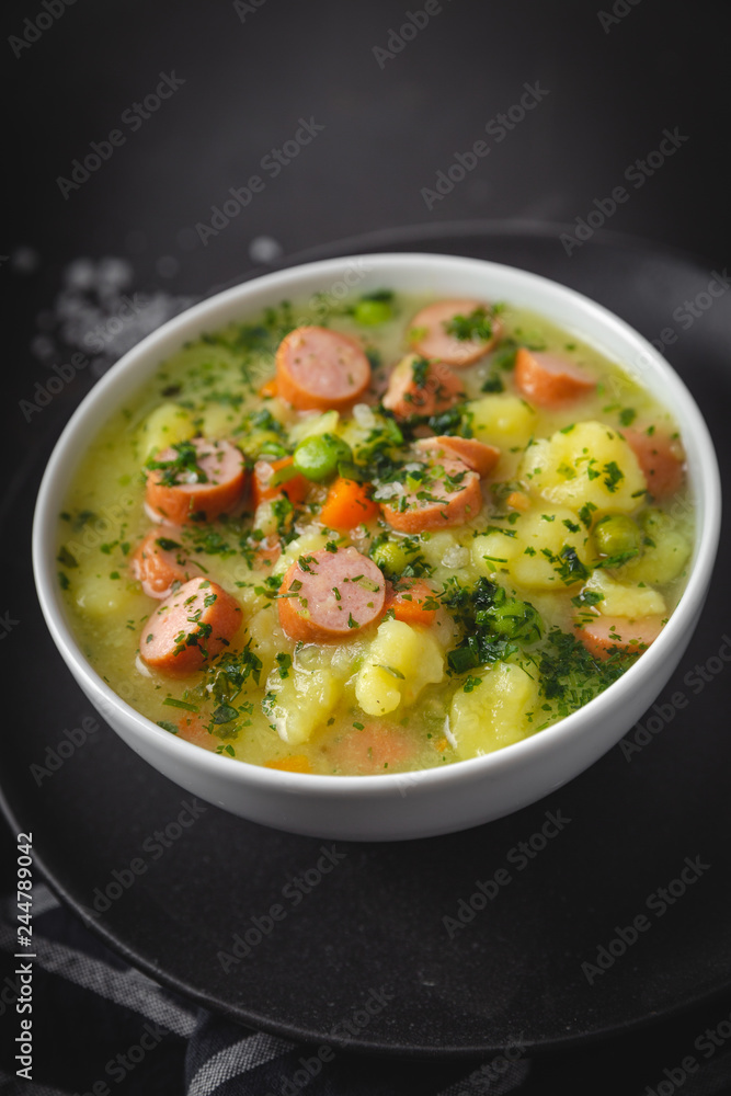 stew with fresh vegetables and sausages stew with fresh vegetables and sausages