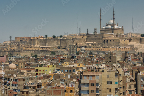 Old Cairo citiscape with view on the Citadel and Alabaster mosque.