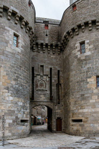 Gate in the wall of the city of Guerande in French Brittany
