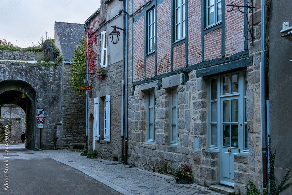 Beautiful streets of the city of Guerande in French Brittany