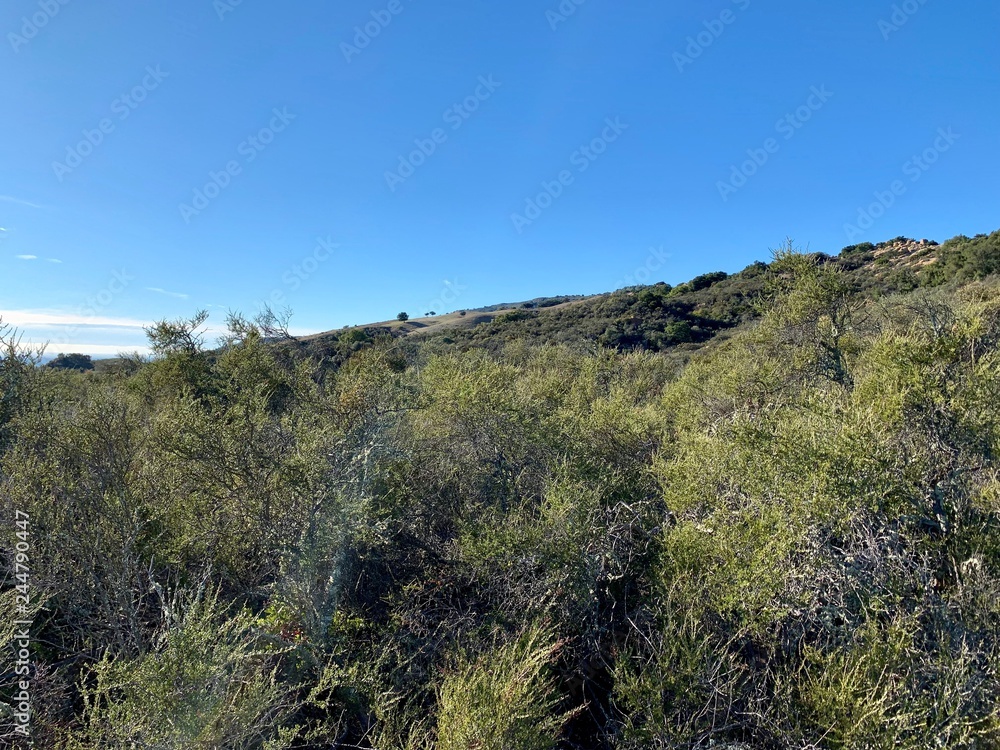 In the mountains of California in the summer. Stones, sand, sun