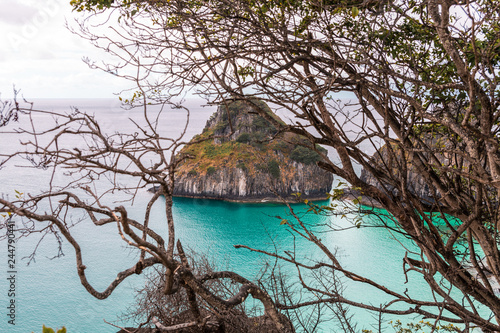 Amazing view to Baia dos Porcos (Porcos Bay) and Morro Dois Irmaos in Fernando de Noronha Island, Pernambuco, Brazil photo