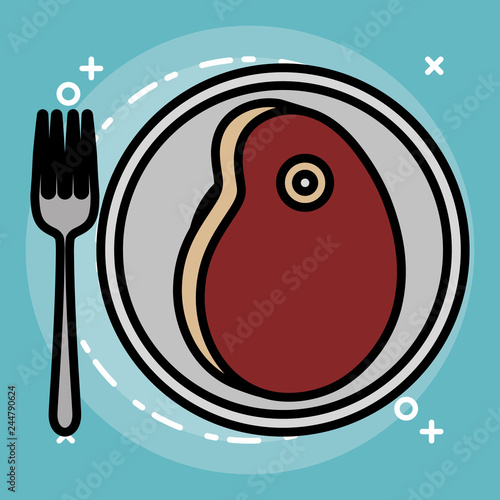 Steak of meat design 
