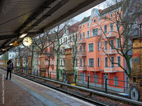Sticker Wollankstrasse train station in the north of Berlin, Germany
