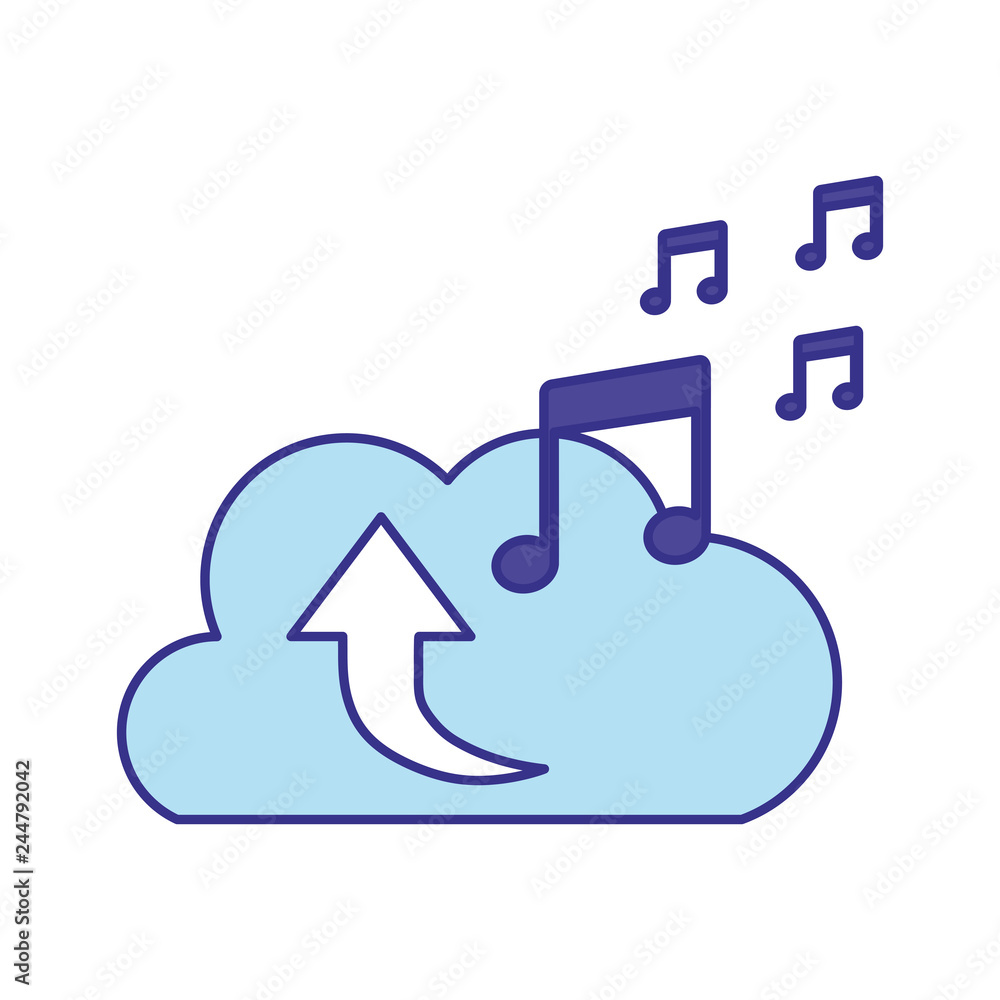 download cloud with objects isolated icon download cloud with objects isolated icon