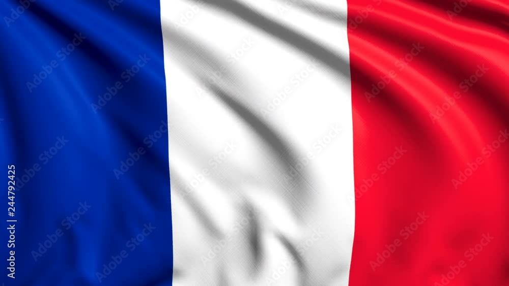 French flag with fabric structure in the wind (loopable) French flag with fabric structure in the wind (loopable)