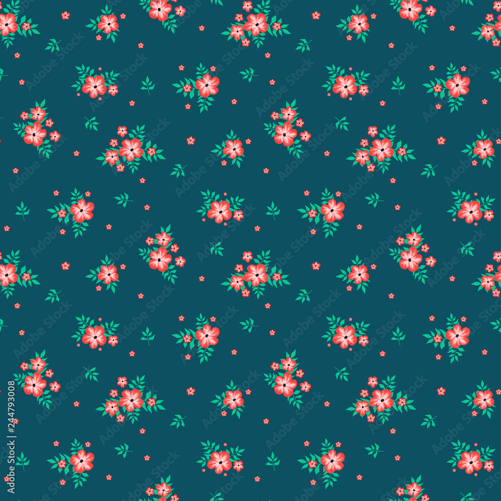 Fashionable pattern in small flowers. Floral seamless background for textiles, fabrics, covers, wallpapers, print, gift wrapping and scrapbooking. Raster copy Fashionable pattern in small flowers. Floral seamless background for textiles, fabrics, covers, wallpapers, print, gift wrapping and scrapbooking. Raster copy