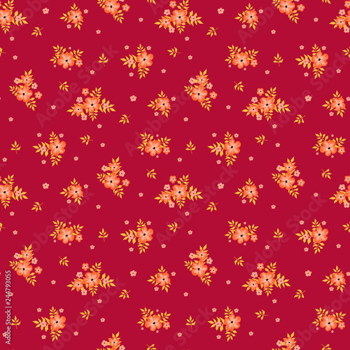 Fashionable pattern in small flowers. Floral seamless background for textiles, fabrics, covers, wallpapers, print, gift wrapping and scrapbooking. Raster copy