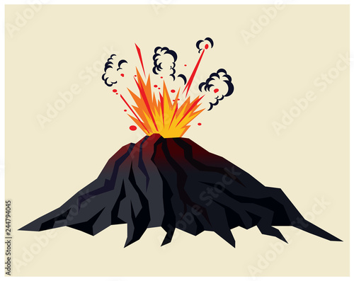 Volcano erupting