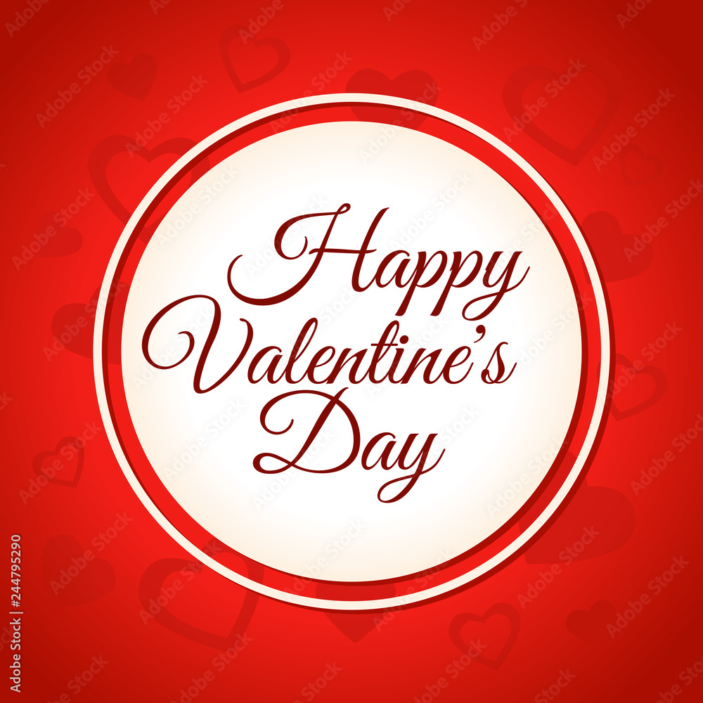 Fototapeta premium Valentine's day red design banner card with hearts