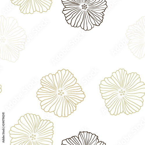 Light Blue, Yellow vector seamless doodle layout with flowers.