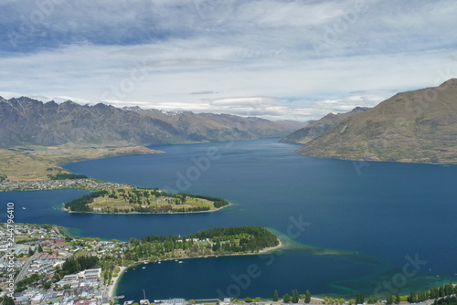 Aerial view of Queenstown in South Island