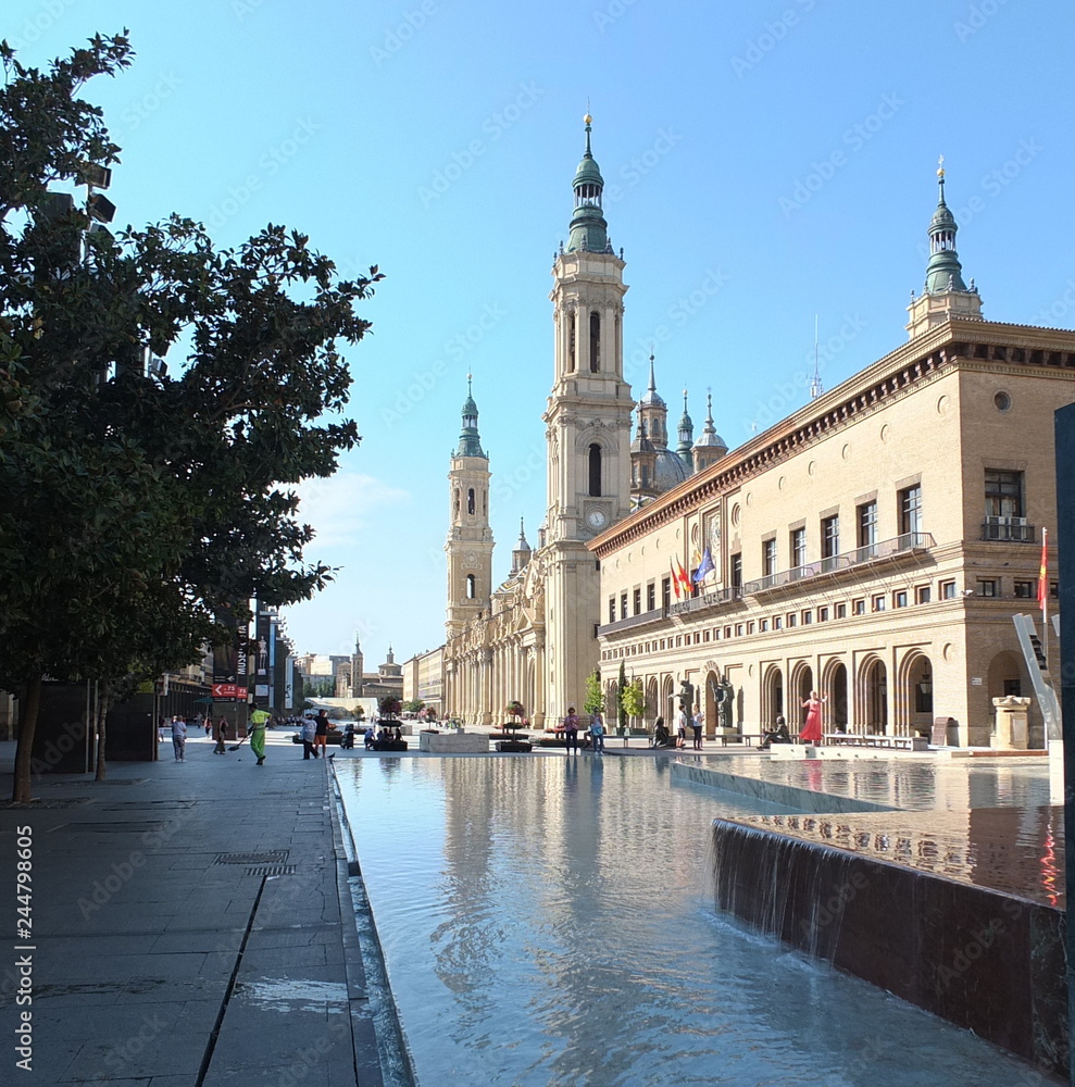 Across The Square To Basilica de Nuestra Señora de Pilar