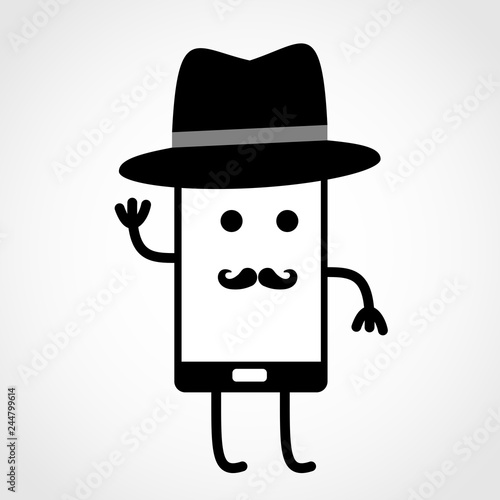 Mobile phone with style design of peoples. Easy and fast communication. Smartphone flat vector illustration.
