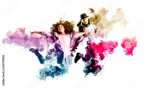 Obraz Piękna potomstwo para w tana studiu