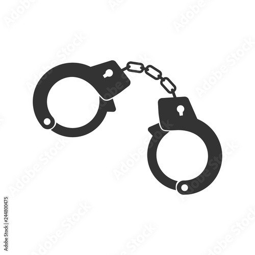 фотографія Handcuffs vector icon isolated on white background