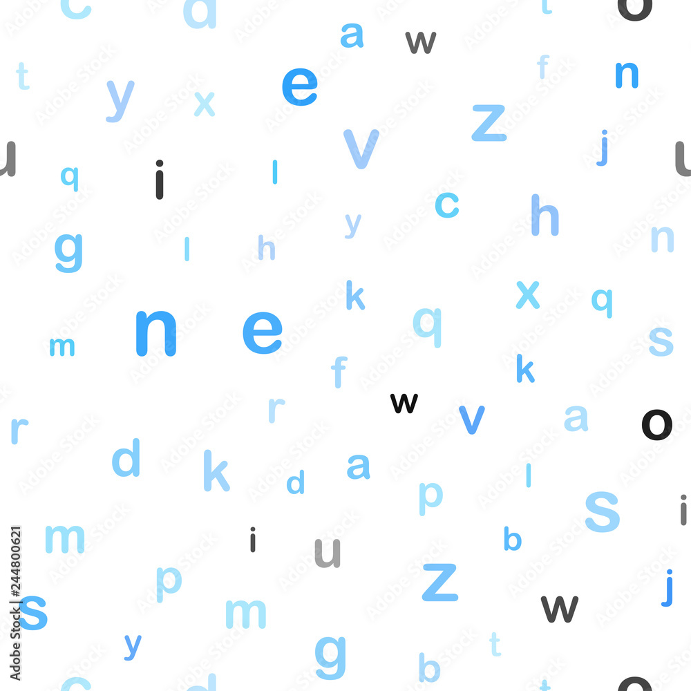 Light BLUE vector seamless pattern with ABC symbols. Light BLUE vector seamless pattern with ABC symbols.