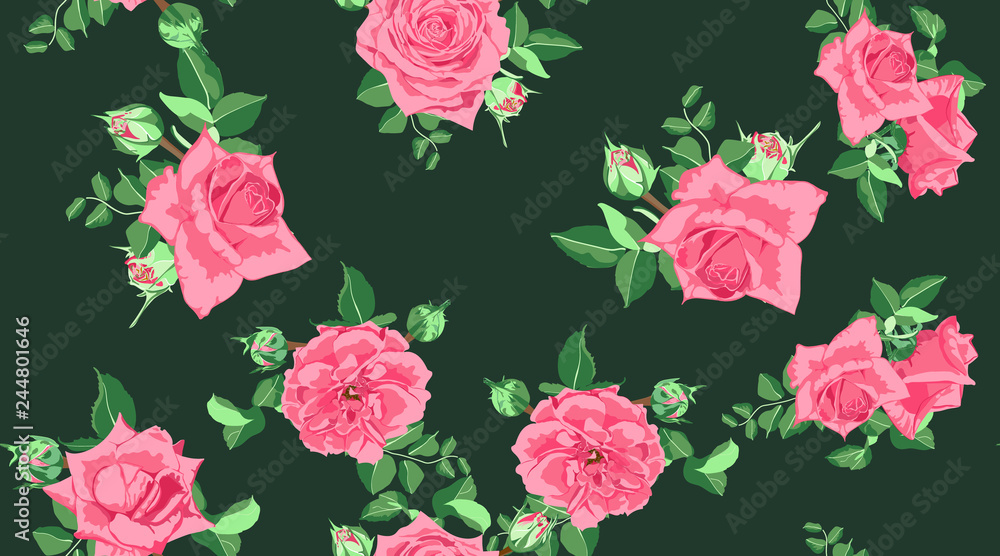 Vector Roses Pattern, Wedding Design. Vector Roses Pattern, Wedding Design.