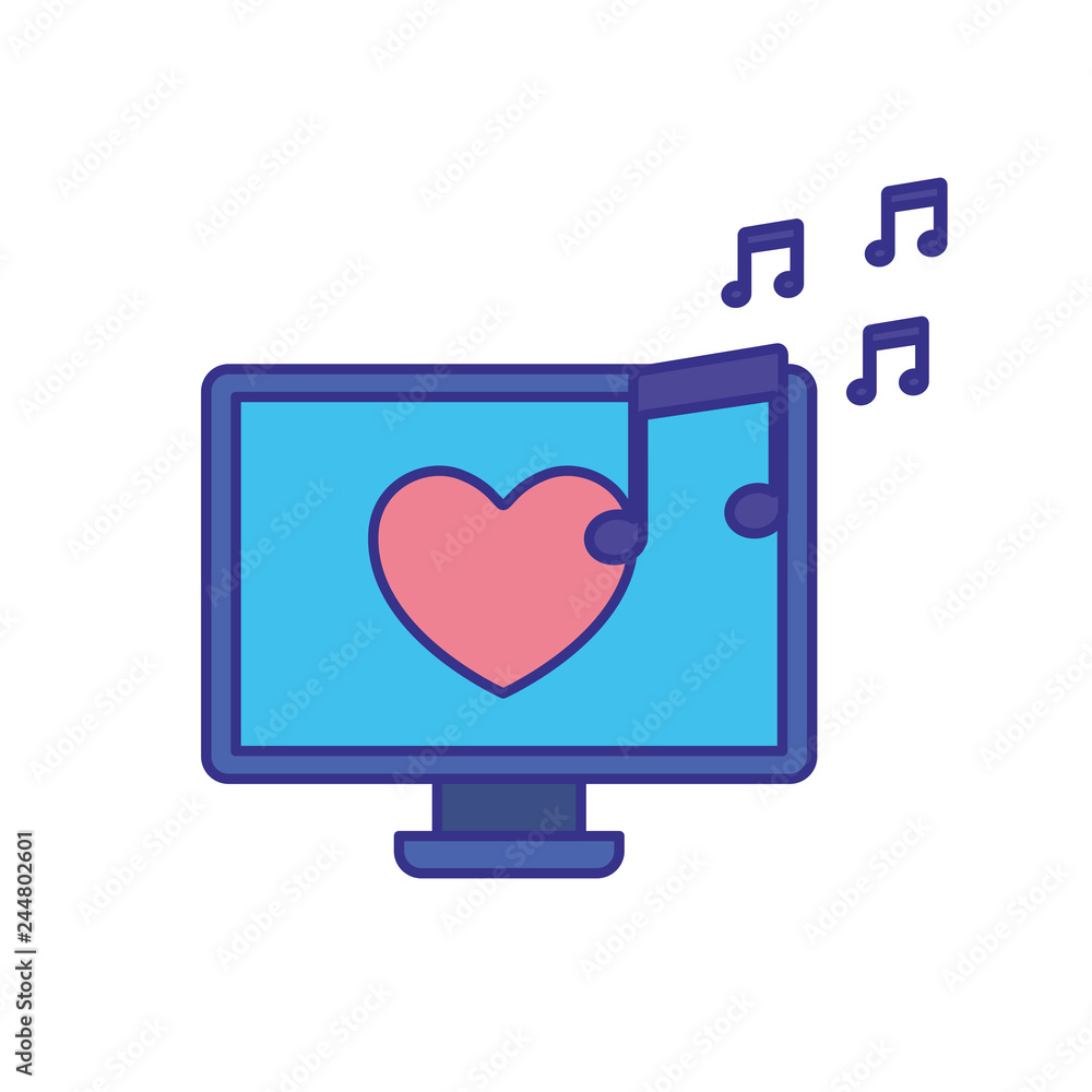 computer screen with objects isolated icon computer screen with objects isolated icon