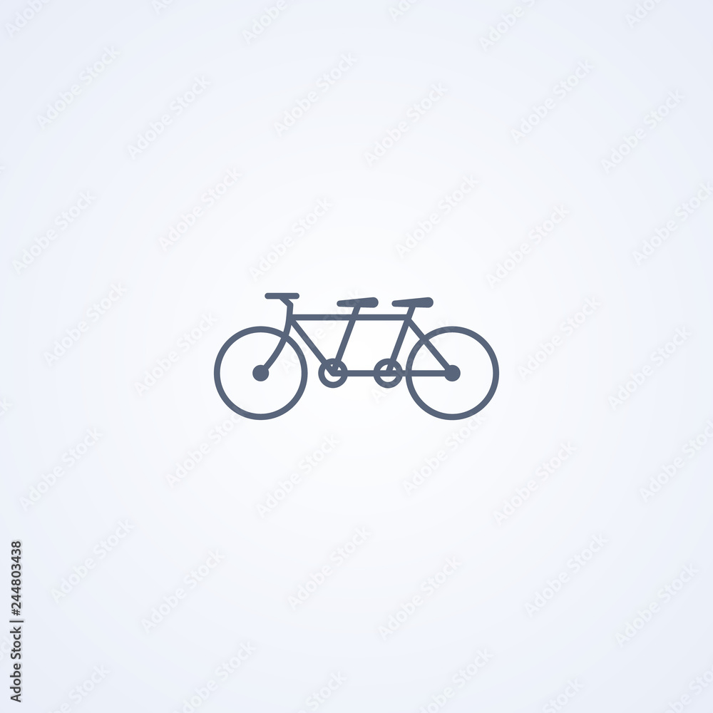 Bike tandem, vector best gray line icon Bike tandem, vector best gray line icon