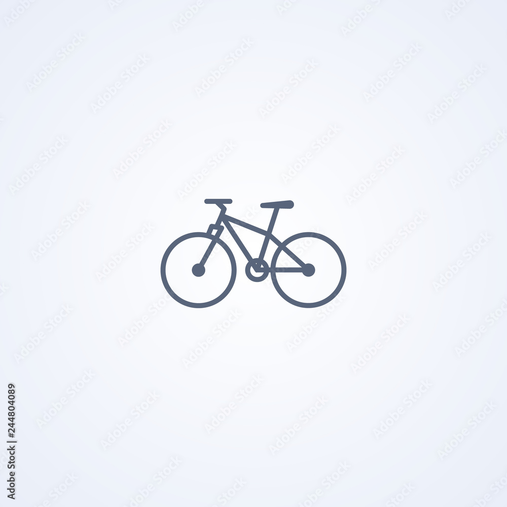 Mountain bike, vector best gray line icon