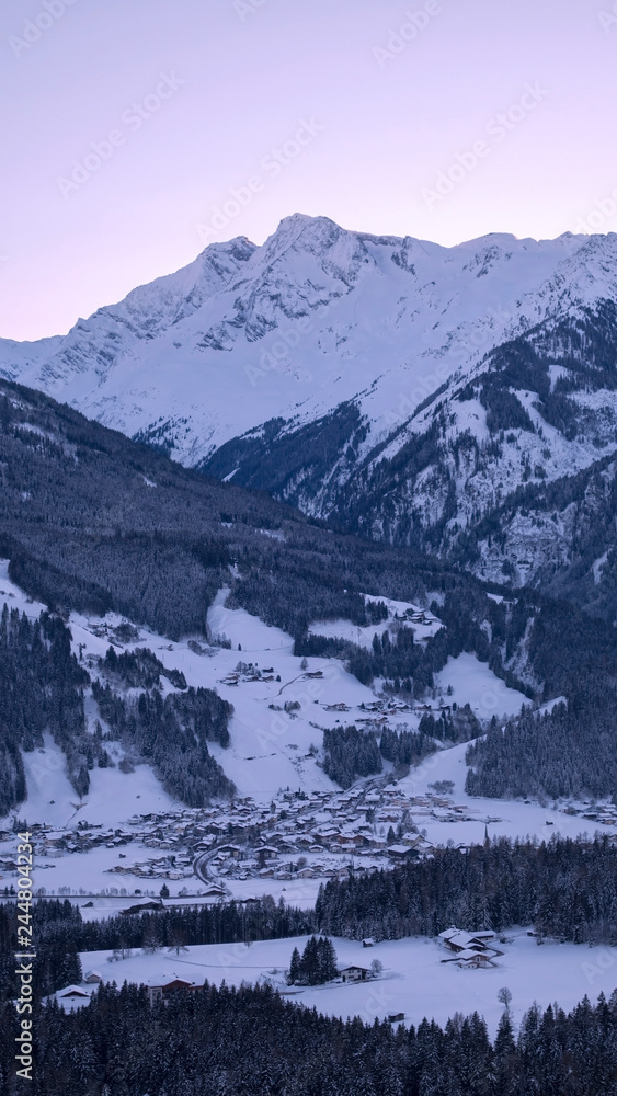 Hollersbach village in winter