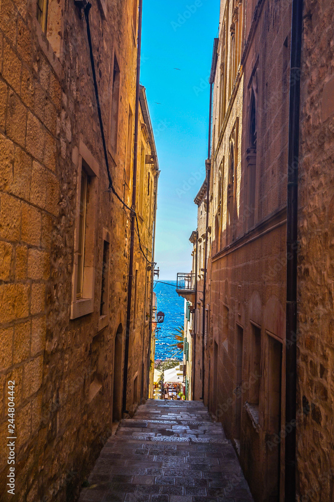 narrow street in croatia