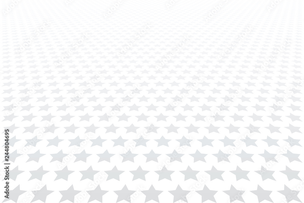 Naklejka premium Stars pattern. Diminishing perspective view. White textured background.