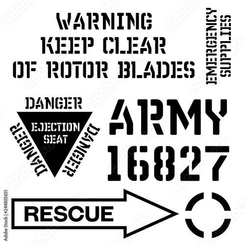 Armed forces stencil sign collection