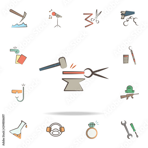blacksmith tools icon. Detailed set of tools of various profession icons. Premium graphic design. One of the collection icons for websites, web design, mobile app
