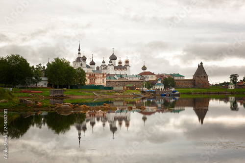 View of Solovetsky monastery in summer day