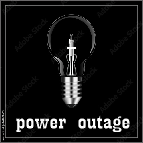  on a black background a bulb inside which a burnt candle.