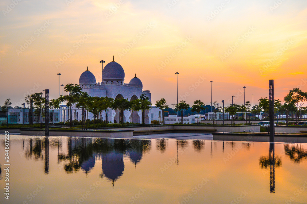 The grand and magnificent Sheikh Zayed mosque in Abu Dhabi UAE