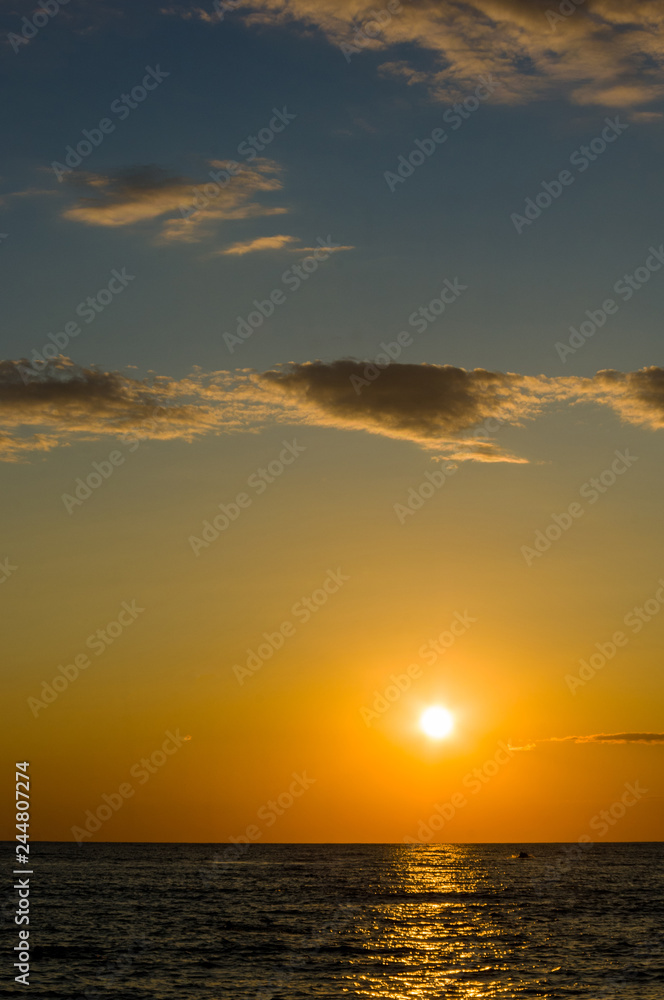 Amazing sea sunset, the sun, waves, clouds Amazing sea sunset, the sun, waves, clouds