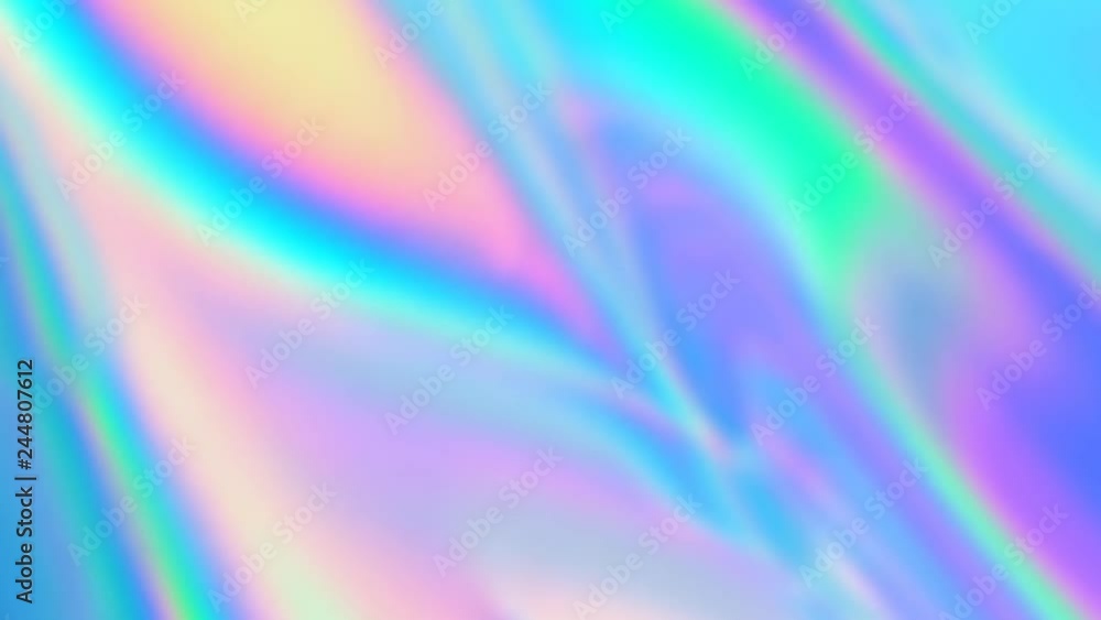 Loop of holographic texture with neon and pastel gradient colors.