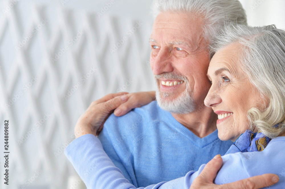 portrait of a happy senior couple at home portrait of a happy senior couple at home