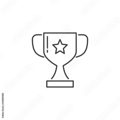 Award Related Vector Line Icon. Isolated on White Background. Editable Stroke.