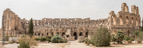 The impressive ruins of the largest colosseum in North Africa  El Jem  Tunisia
