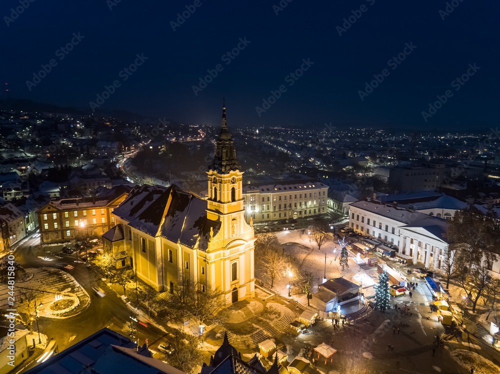 Obraz premium Bird eye view of Szekszard