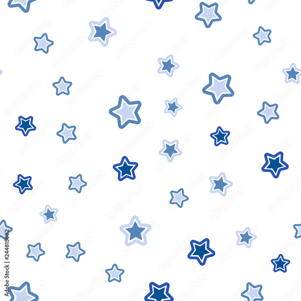 Light Pink, Blue vector seamless background with colored stars.