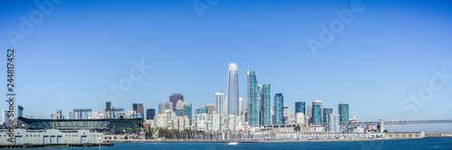 San Francisco's Financial District new skyline as seen from the waterfront on a sunny and clear day