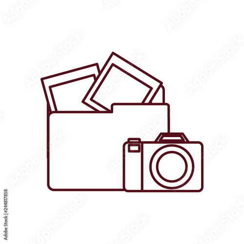 camera with set icons isolated icon