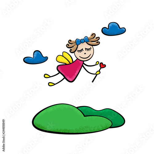 Flying Fairy girl vector