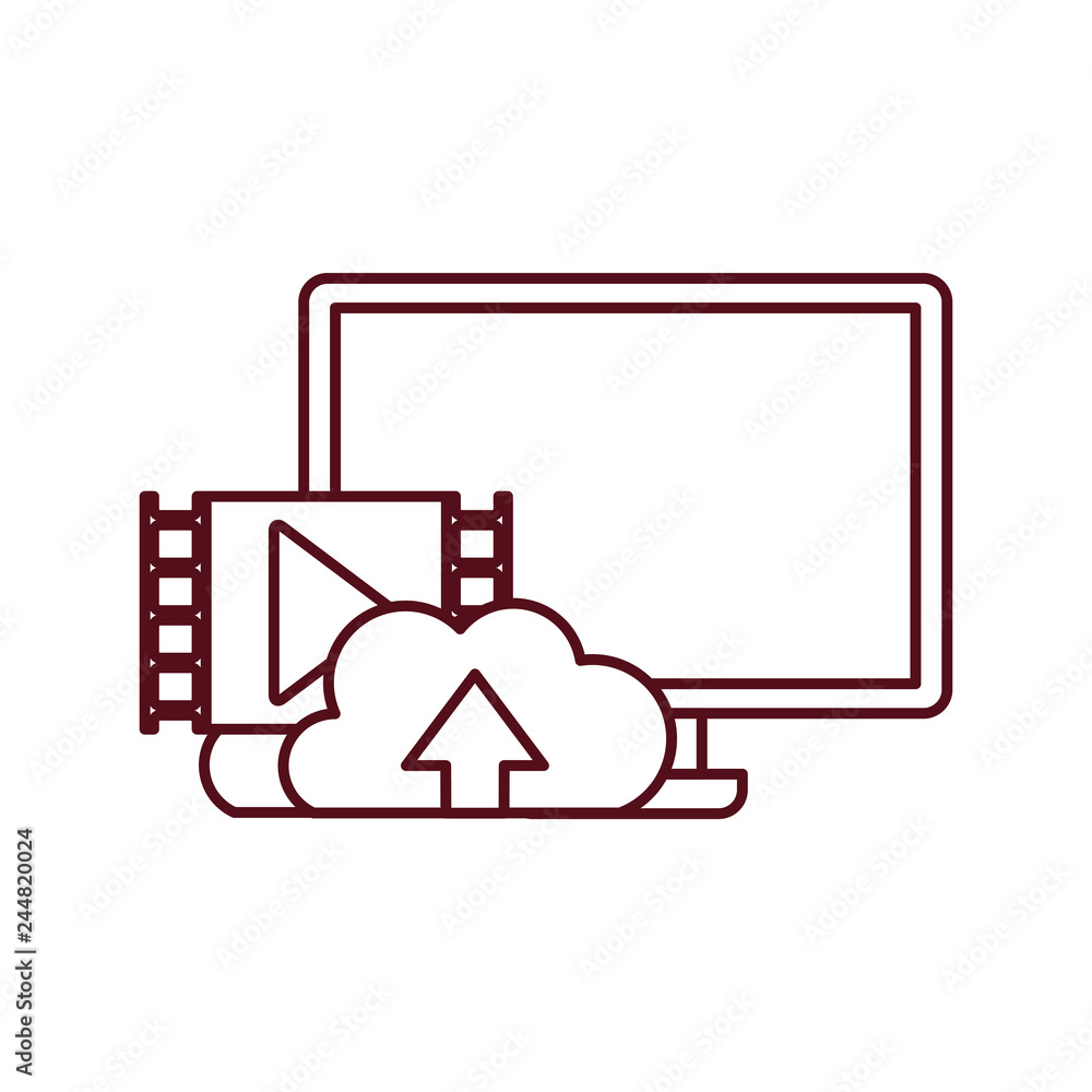 computer screen with objects isolated icon computer screen with objects isolated icon