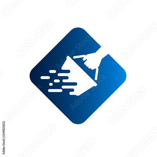 Fast delivery basket shopping app icon logo