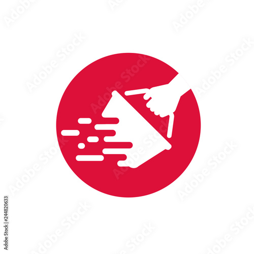 Fast delivery basket shopping app icon logo