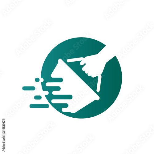 Fast delivery basket shopping app icon logo