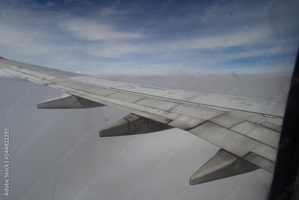 Fototapeta premium airplane wings above the sky